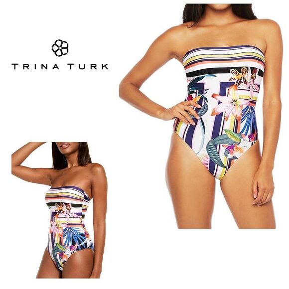 New. Trina Turk floral swimsuit….size 6 - Picture 13 of 16